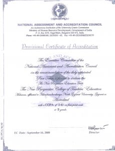 NAAC CERTIFICATION THE NEW PROGRESSIVE COLLEGE OF TEACHERS EDUCATION MEHSANA GUJARAT INDIA