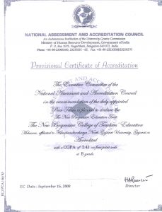 NAAC CERTIFICATION THE NEW PROGRESSIVE COLLEGE OF TEACHERS EDUCATION MEHSANA GUJARAT INDIA